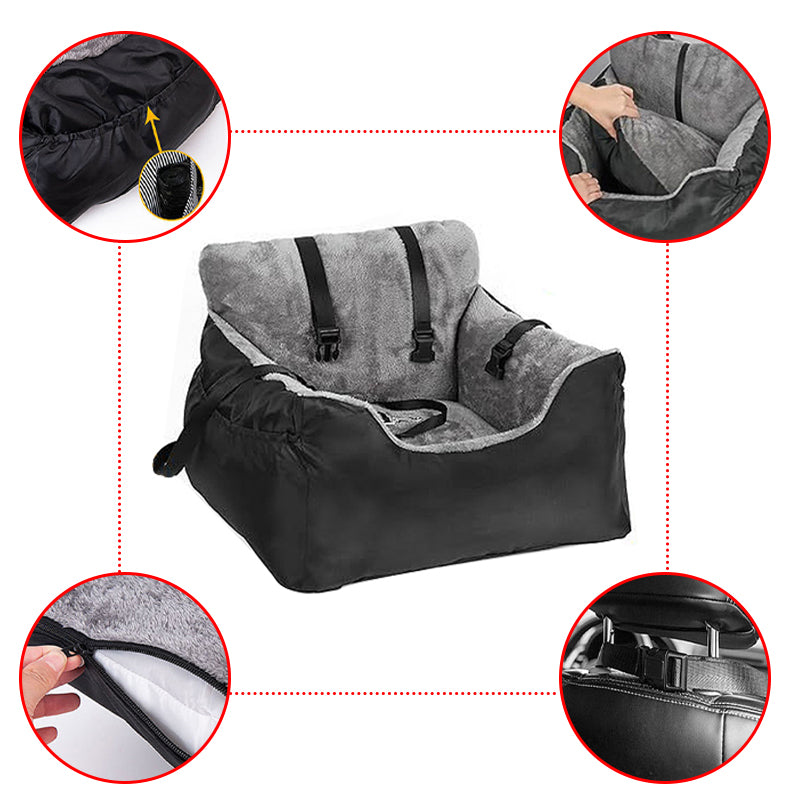 Cosy Plush Dog Car Booster Safety Leash Seat