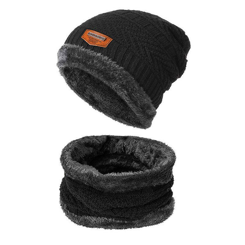 Winter Warm Thick Beanie Hat Scarf Set Neck Cover