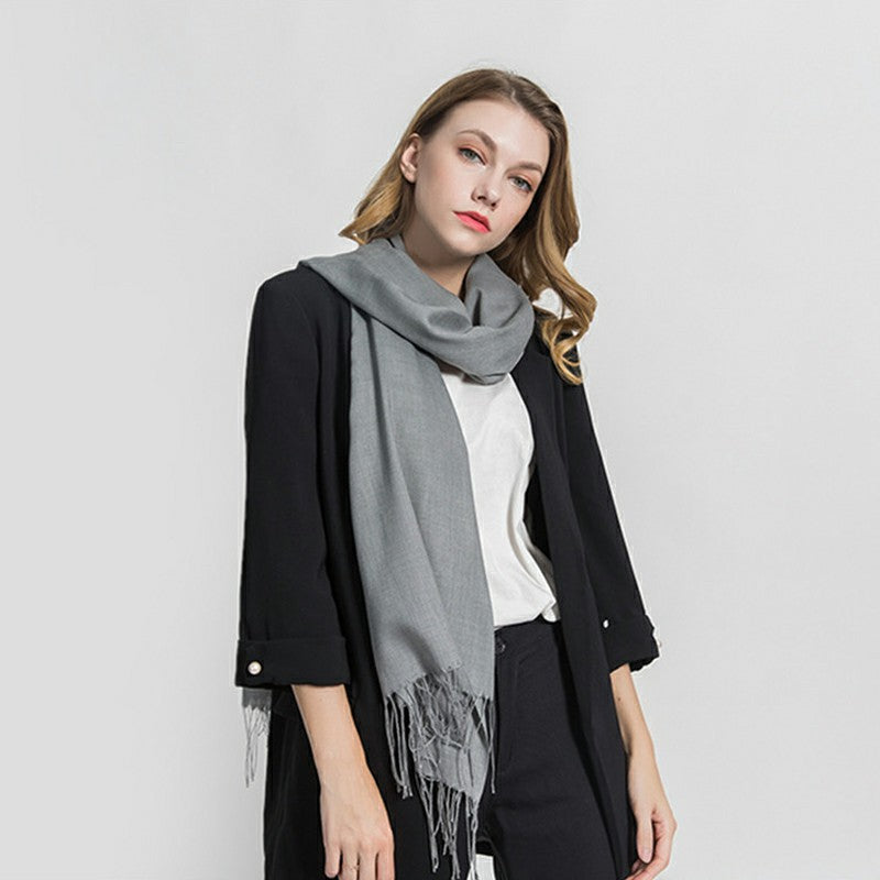 Large Cashmere Wool Scarf Thick Warm Shawl Wrap