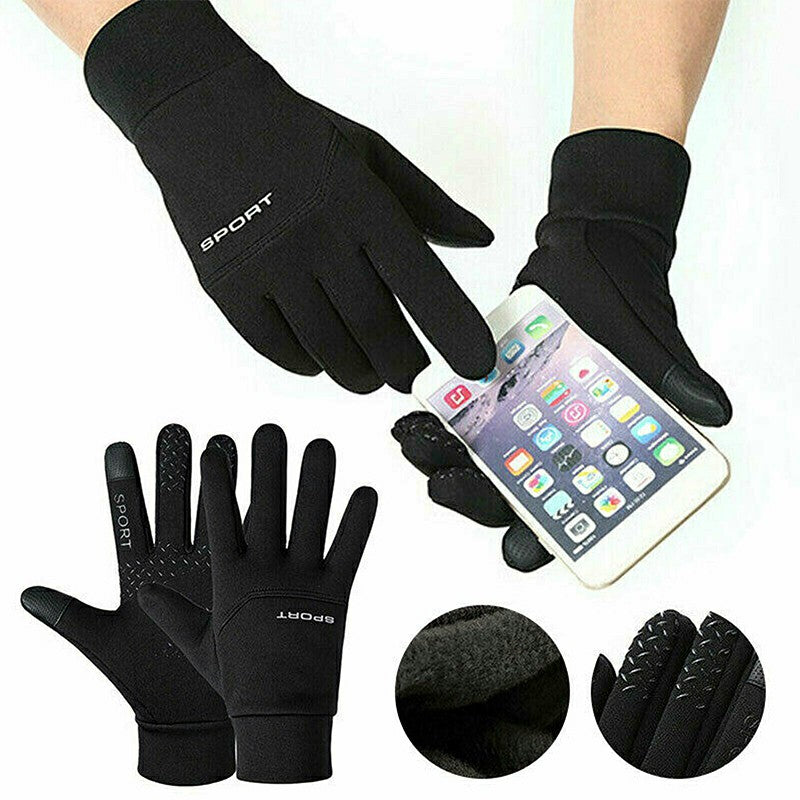 Windproof Fleece Gloves Lined Thermal Warm Touchscreen