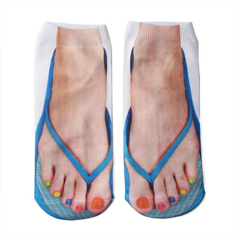 Funny Flip Flop Socks 3D Novelty Show Off