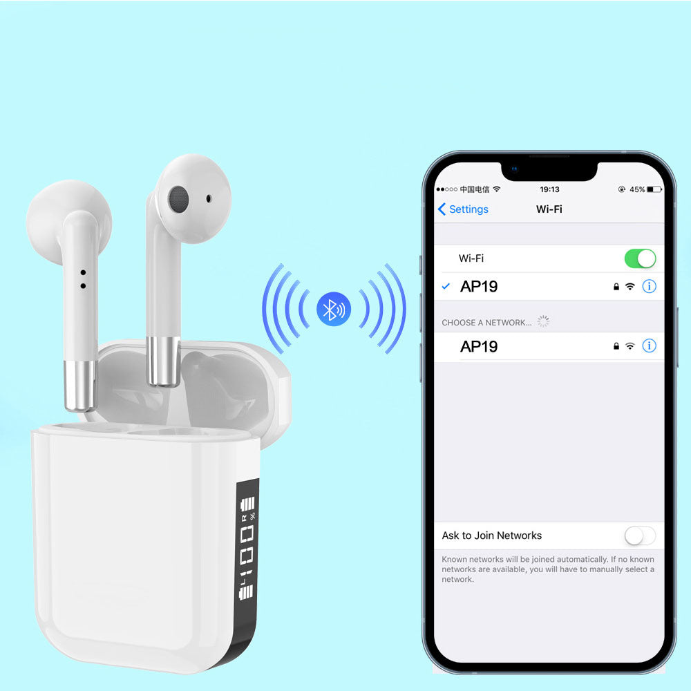 Bluetooth 5.3 Wireless In Ear Earphones with LED Display