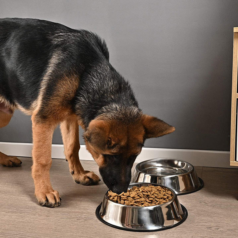 Dog Feeding Water Bowl Non-Slip Stainless Steel Pet Bowl