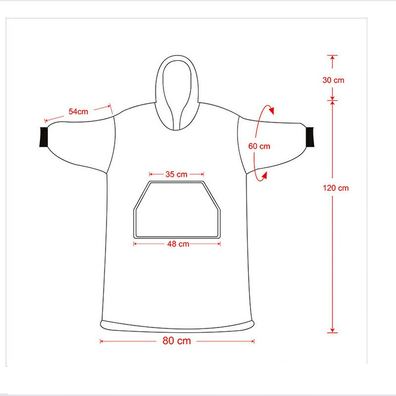 Loose Wearable Hoodie Blanket Cosy Oversized Wide Sweatshirt