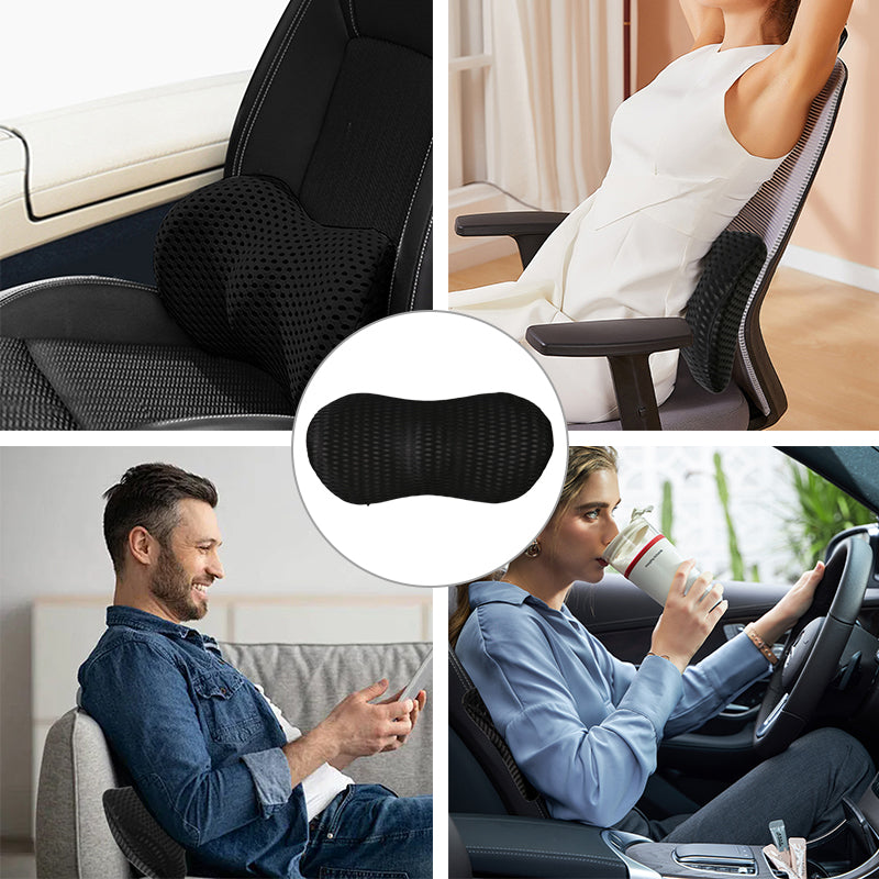 Ergonomic Car Lumbar Memory Foam Pillow Pain Relief Comfort