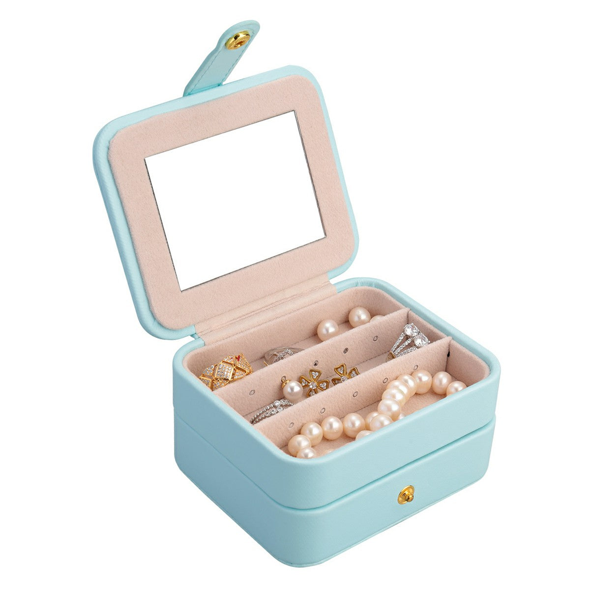 Multilayer Jewellery Storage Box Portable Travel Leather Organiser