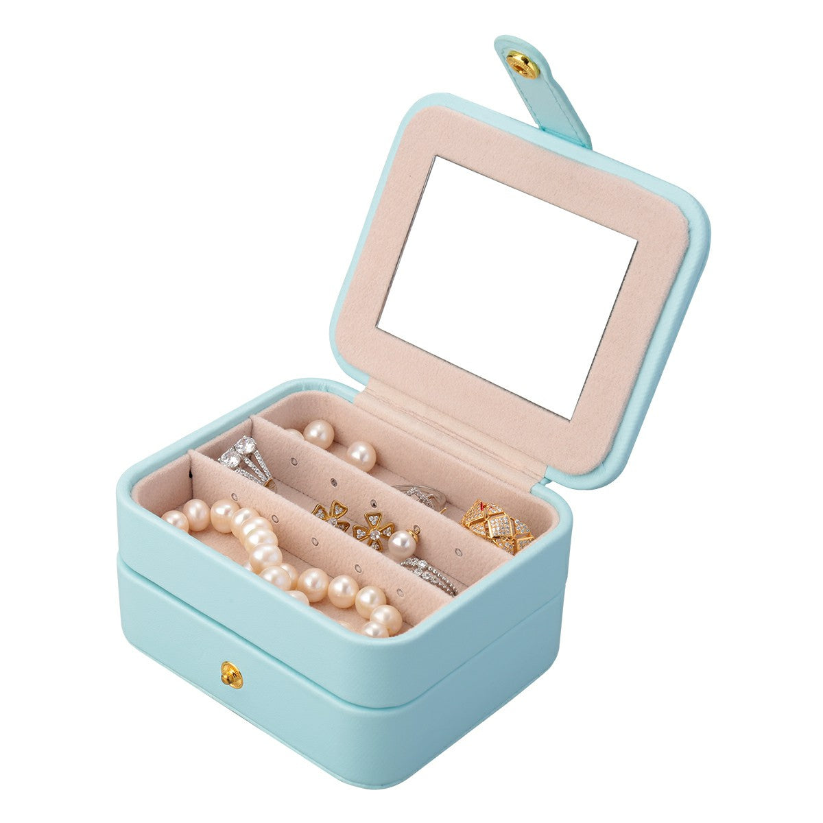 Multilayer Jewellery Storage Box Portable Travel Leather Organiser