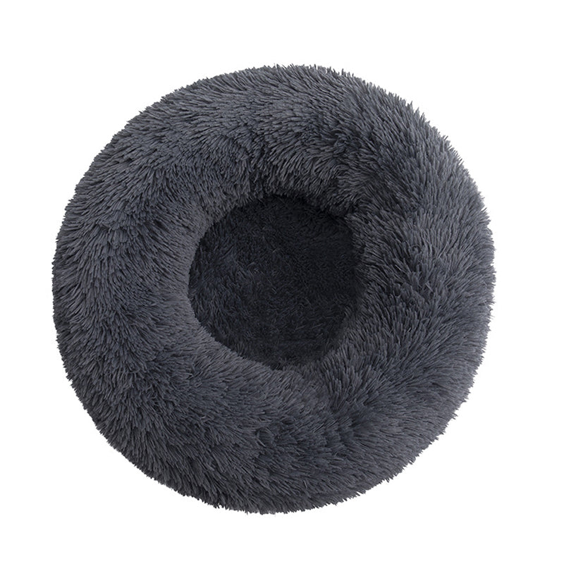 grey round pet cushion