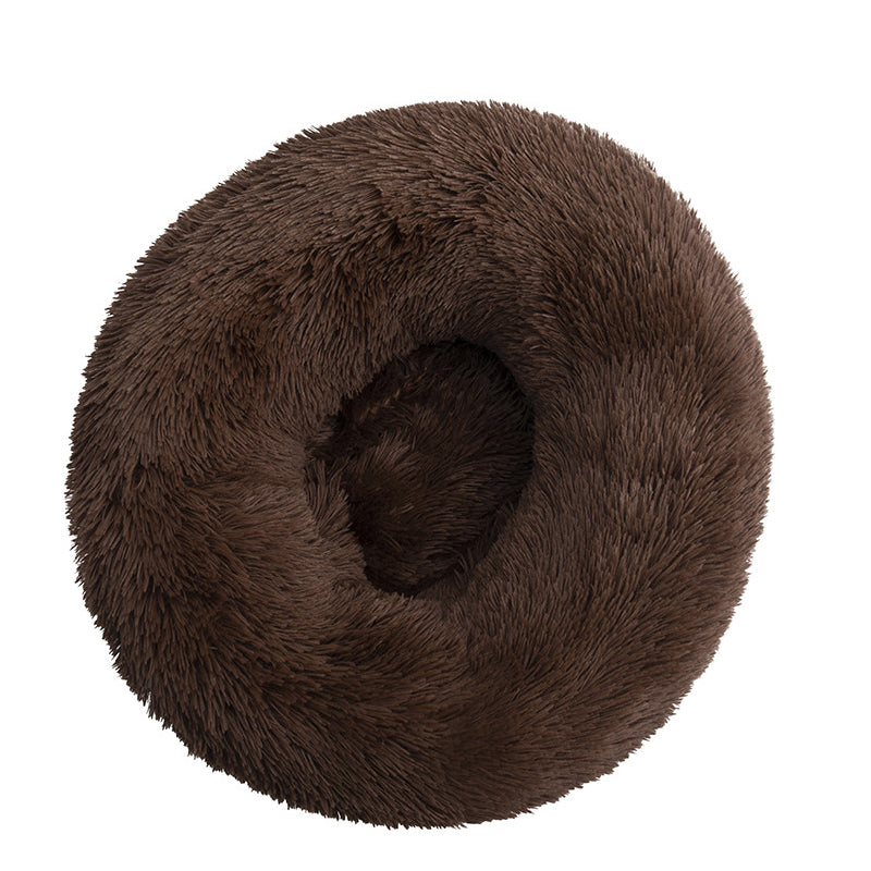 Calming Plush Round Pet Cat Puppy Dog Cushion Bed