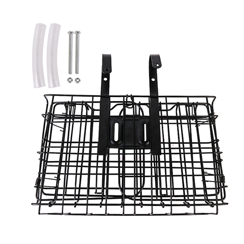 Bike Front Rear Basket Foldable Metal Shopping Carrier